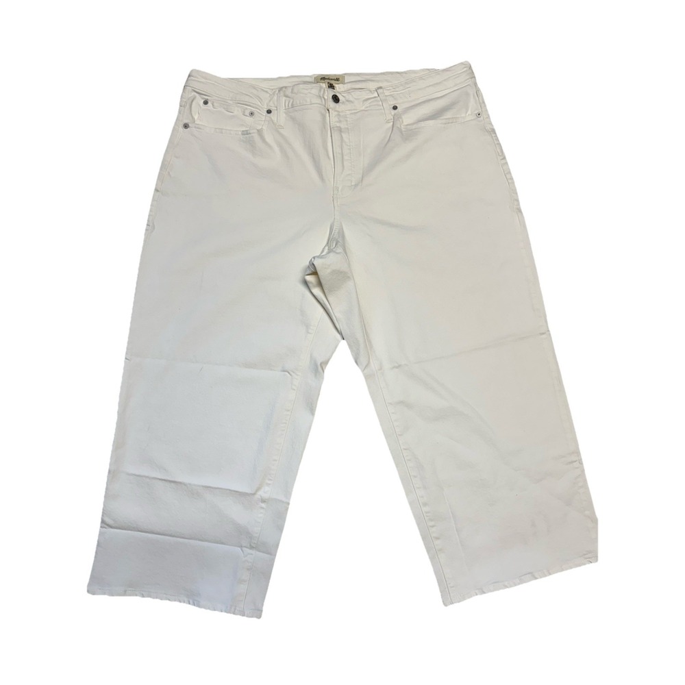 Madewell The Plus Perfect Vintage Wide-Leg Crop Jean White 22W High Rise Denim - Picture 4 of 15